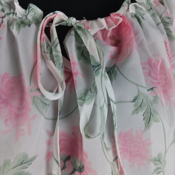 PIink floral design, off the shoulder blouse - Picture 6 of 8